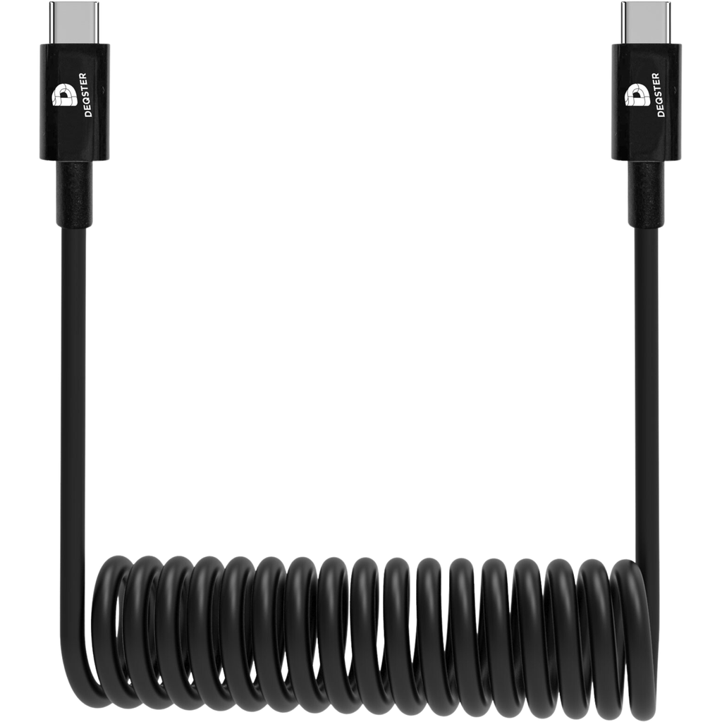 [50-736669] DEQSTER Spiral Charging Cable Ladekabel USB-C/USB-C, Spiralkabel